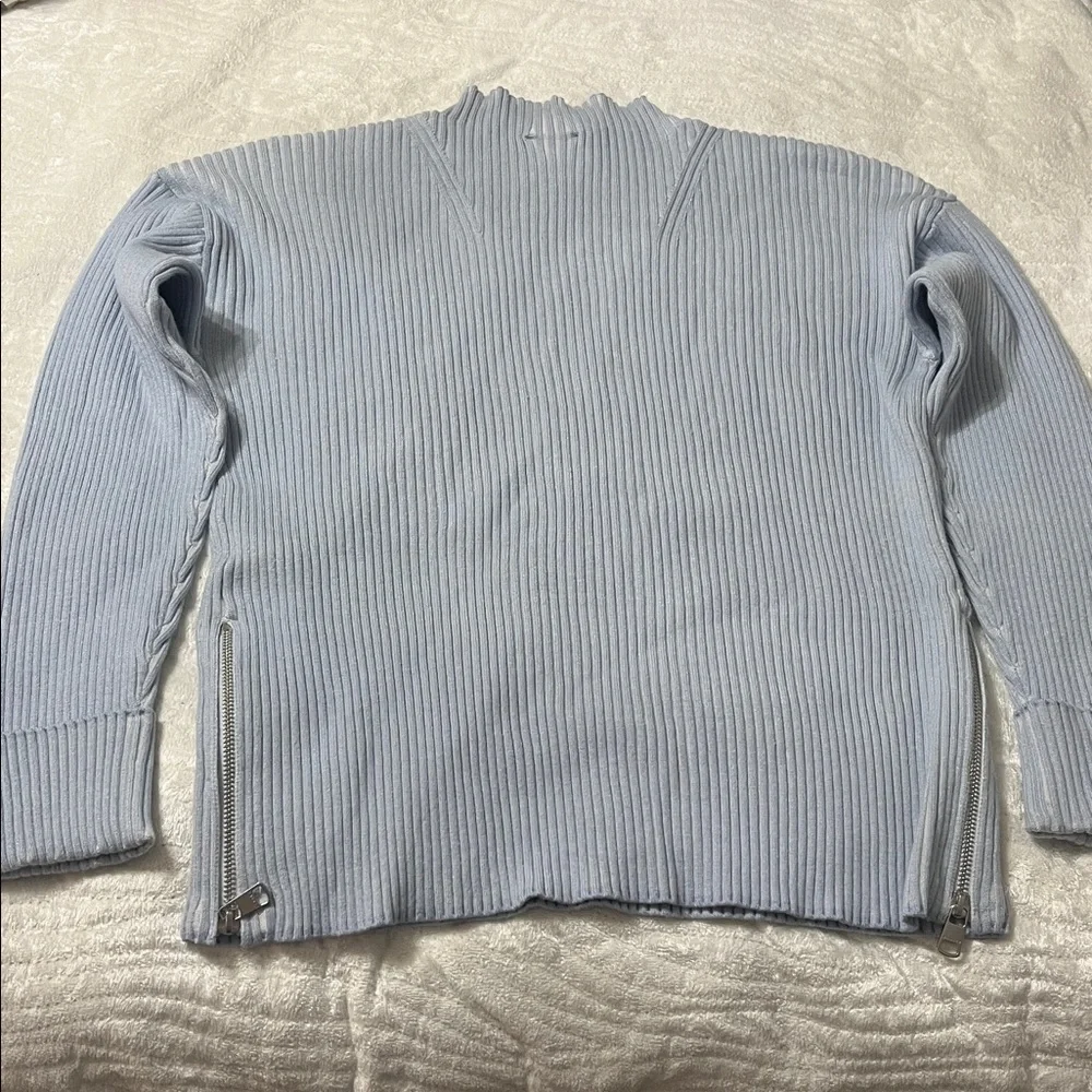 Light Blue Ribbed Sweater - Picture 6 of 6